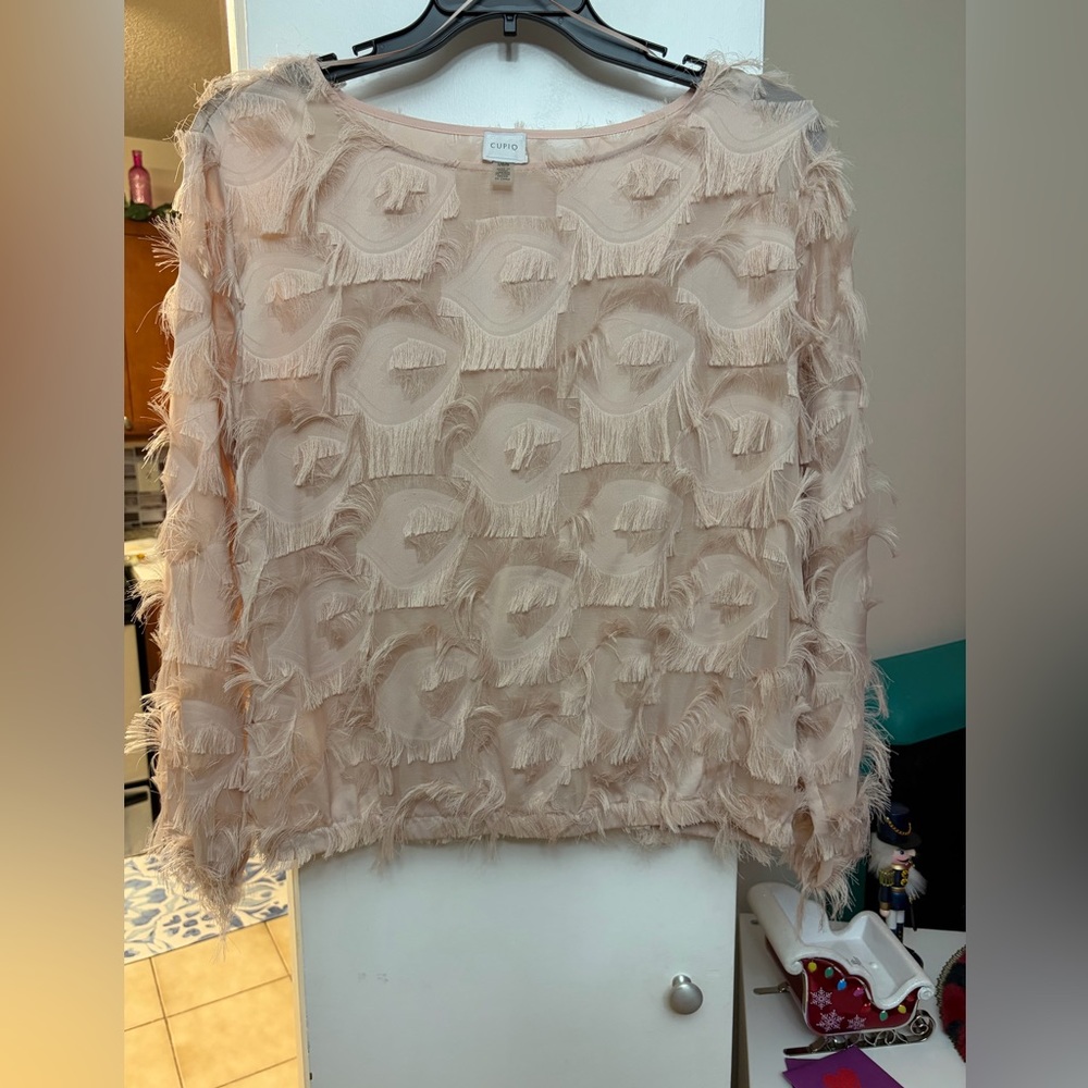 Women's Cream Textured Top